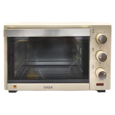 SABA 20L復古電烤箱，全新升級雙層強化玻璃隔熱門，不鏽鋼發熱管發熱均勻，可控溫度100-230°C, SA-HT01