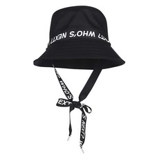 luxgolf 女款 印字綁帶 漁夫帽 SMACC012, 黑色, 1個