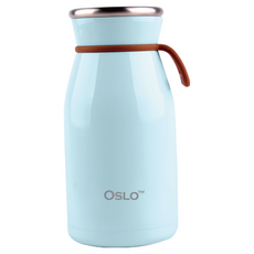 OSLO 牛奶罐造型手把保溫瓶 雙層不鏽鋼隨行杯, 薄荷綠, 350ml, 1個