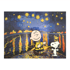 SNOOPY 史努比 大師鉅作A3海報 隆河上星夜, PZAAC023F0