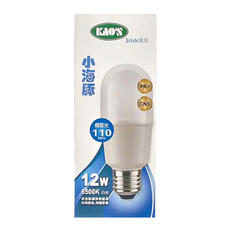 KAO'S 高氏 LED STCK 小海豚燈泡 12W 6500K 白光, 1個