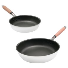 hokua 北陸 極大金IH輕量級不沾鍋2件組 日本製, 1套, 平底鍋 28cm + 平底鍋 20cm, 銀色