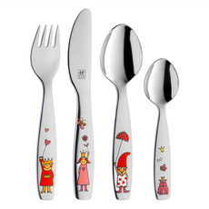ZWILLING 雙人 Emilie公主 兒童餐具4件組, 彩色, 刀子 + 叉子 + 湯匙, 1組