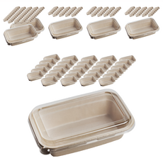 31號 方單格植纖盒 1000ml 230口徑蓋 外帶餐盒 一次性餐盒, 50個, 6組