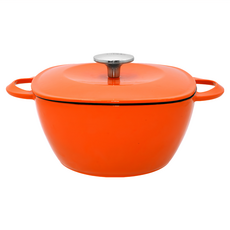 ARMADA 亞曼達 艾麗絲琺瑯鑄鐵方圓鍋 20cm 橘色 - 雙耳湯鍋燉鍋, 1個