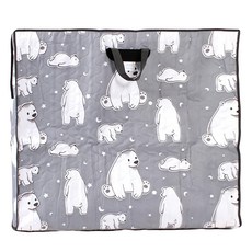 Namwongongbang 3層絎縫矮桌收納袋, 灰色 + 白色, 1個