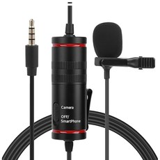 CKMOVA LCM3 全向性領夾式麥克風 適用於智慧型手機和相機 線長8公尺, 黑色