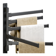 葉子小舖 太空鋁旋轉毛巾架 180°自由旋轉, 槍灰色, 1個