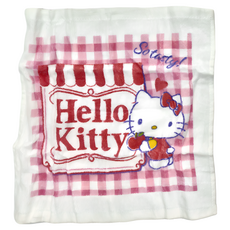 MARUSHIN 丸真 Hello Kitty 3入毛巾附罐，100%棉，毛巾約30X30CM、罐子約11X直徑5CM, 1組