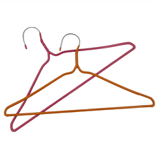 HIKOYA 和彥家 亮彩簡約防滑衣架, 橘色 + 粉色, 20個