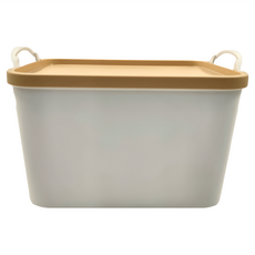 品屋 手提式收納箱 中號 食品級pp 安全無異味, 黃色, 1個