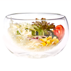 耐熱雙層玻璃碗 800ml, Clear Glass, 1個