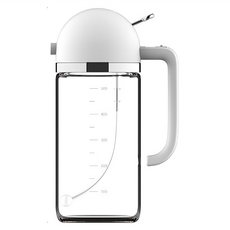 PUSH 廚房用品 二合一倒噴油壺/兩用油壺/倒油壺/噴油瓶 玻璃油罐 帶刻度 單手操作 食品級材質, 500ml, 1瓶