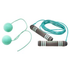 健身兩用可調節跳繩，有繩無繩模式，精鋼軸承360°防纏繞設計, 長290 x 繩直徑0.5cm 手把長15cm, 綠色, 1組