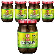 金蘭 剝皮辣椒, 特殊溫控脫皮技術, 清脆口感, 加水升級美味高湯, 450g, 5罐