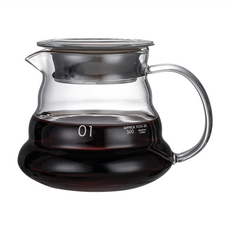 FANCY LIFE 雲朵咖啡下壺, 高硼矽玻璃, 耐熱耐冷, V型出水口設計, 300ml, 273g, 1個