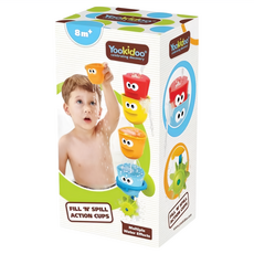 Yookidoo 戲水玩具 捉迷藏疊疊杯套裝, 適合8個月以上寶寶, 捉迷藏疊疊杯, 1組