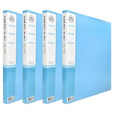 Heemangfile Recle A4文件夾40頁 文件收納整理好幫手, 淺藍色, 4本