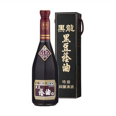 黑龍 特級黑豆蔭油 純釀清油, 100%黑豆釀造, 不含防腐劑、味精、糖精、人工色素, 600ml, 1瓶
