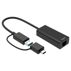 DigiSun 得揚 USB Type-C + Type-A 轉 Gigabit 超高速乙太網路轉接器 UB322AC, 1個