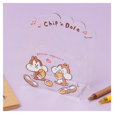 R FUN SHOP 迪士尼 奇奇蒂蒂 壓克力造型筆筒 12 x 5 x 14cm, 奇奇蒂蒂 透明色, 1個