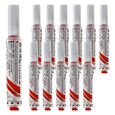 Pentel 飛龍文具 MAXIFLO 直液後壓白板筆, 紅色, 12支