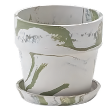PLUS the green URBAN Plants Pot 第5號鍋 盆 + 接水盤, 5.5吋 特色花盆, 牛奶開心果, 765g, 1件