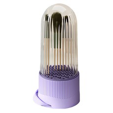 儀家生活館 美妝蛋/粉撲/筆刷 清洗晾曬收納盒 附防塵罩, 紫色, 1組