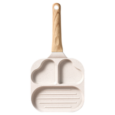 ANTIAN 3合1麥飯石愛心早餐煎蛋漢堡不粘鍋 電磁爐瓦斯爐通用 18.5cm, 1個