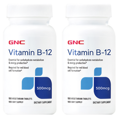 GNC 健安喜 維生素B-12 (100顆/罐) - 促進能量代謝 維持紅血球健康, 500mg, 2罐