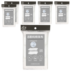 生活特工 8層純棉抹布 3入裝 100%純棉 SGS檢驗合格, 32 x 32cm, 6包