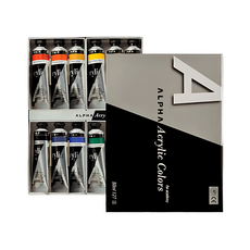 ALPHA 專家級壓克力顏料套裝, 50ml, 12色