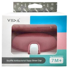 VIIDA Souffle 抗菌不鏽鋼學習杯吸管座, 食品級PP, 醫療級鉑金矽膠, 不含雙酚A, 安全無毒, 7個月以上適用, 單件, 1組