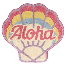 日本Tomo 療癒海洋貝殼造型地墊 棉81%滌綸10%人造絲5%, 48 x 52cm, 粉色