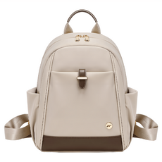 清甜美型系列 迷你後背包 尼龍+聚酯纖維, 28.5 x 22 x 11.5cm, 杏咖色