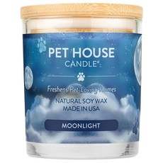 PET HOUSE 室內除臭寵物香氛蠟燭，黑夜月光，9oz (255g), 持續燃燒60小時, 1罐
