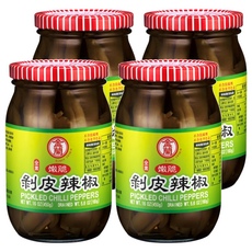 金蘭 剝皮辣椒, 特殊溫控脫皮技術, 清脆口感, 加水升級美味高湯, 450g, 4罐