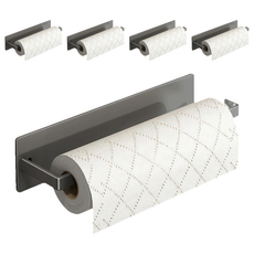 太空鋁螺絲無痕貼 加長款雙層抽紙架, 灰色, 5個