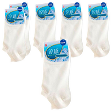 YABY 芽比 涼感1/2襪 6雙組, 涼感纖維材質 耐洗耐磨 輕盈透氣, 22~24cm, 米白色