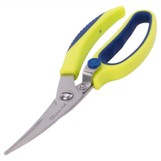 Chieh Pao 潔豹 高碳不銹鋼 白金漢雞骨彈簧剪刀, 綠色 + 藍色, 1個