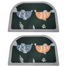 軟式珪藻土踏墊 吸水速乾, 親吻魚, 40 x 60cm