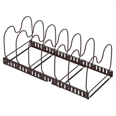 comet 可調式平底鍋收納架 31.5-57.5*18*18cm, 黑色, 1個, 6層