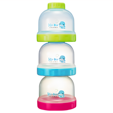 KU.KU Duckbill 酷咕鴨 疊疊樂食物奶粉罐套裝, 3合1 奶粉罐/零食罐/離乳碗, 寬口徑, BPA Free, Green, Blue, Pink, 1個