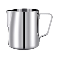 AHOYE 不鏽鋼量杯 刻度拉花奶泡杯 耐用防鏽 手柄舒適 精準量取, 600ml, 1個, 銀色