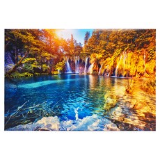 24mama 無框畫 克羅地亞公園 歐洲山湖 瀑布 藝術微噴畫