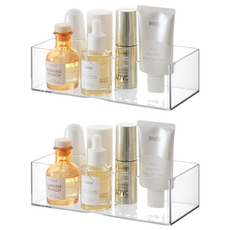 化妝品分格收納盒, 透明沒蓋 一般款, 2個