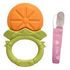 ange水果寶寶ST固齒器, TPR柔軟安全材質, ST安全認證合格, 固齒器, 握環柳橙, 1組