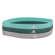 adidas 愛迪達 止滑運動髮帶組 ADYG-30203 18g, 1組, 淺灰色 + 薄荷綠 + 森林綠