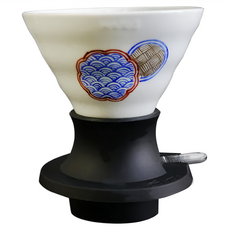 HARIO 好璃奧 橘吉 V60浸漬式濾杯 聯名款 T-SSDC-200-W-MS 丸紋祥瑞, 1個, 單件, 200ml