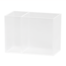 SDLP 時代良品 雙格壓克力筆筒 簡約時尚 桌面收納 文具整理, 1個, 透明色